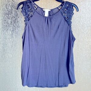 H&M small slate grey lacy sleeveless top